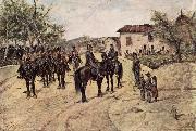 Giovanni Fattori Rast der Kavallerieeinheit oil painting artist